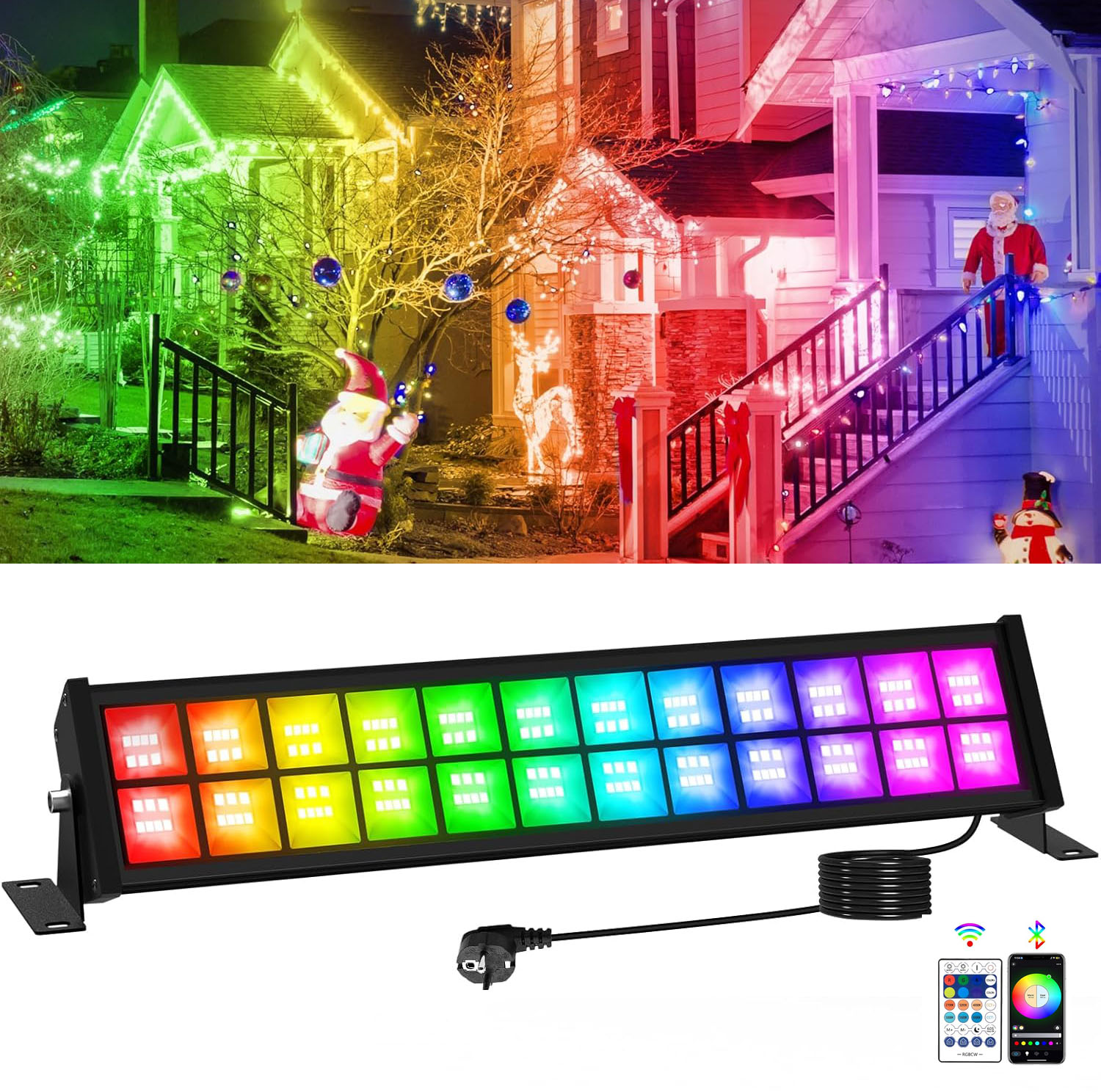 Smart Garden Lights Uk - ไฟสปอตไลท์ LED RGB 50/72W พร้อมรีโมทคอนโทรล เปลี่ยนสีได้อัจฉริยะ
