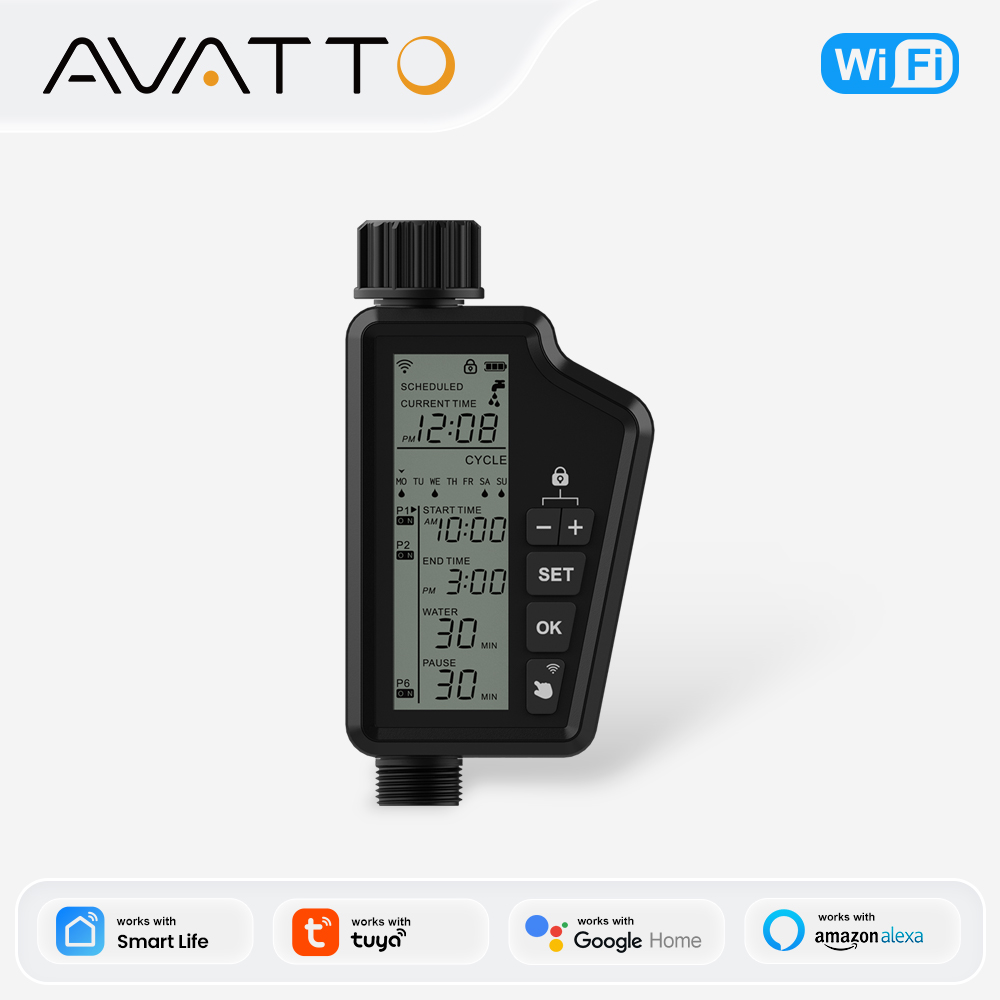 Smart Garden Accessories - MIUCDA ตัวจับเวลาการรดน้ำสำหรับสวนที่มีหน้าจอ LCD ขนาดใหญ่ ตัวจับเวลาน้ำสำหรับการระเหยในบ้านและสวน tuinwateringsinstrumentอัตโนมัติ