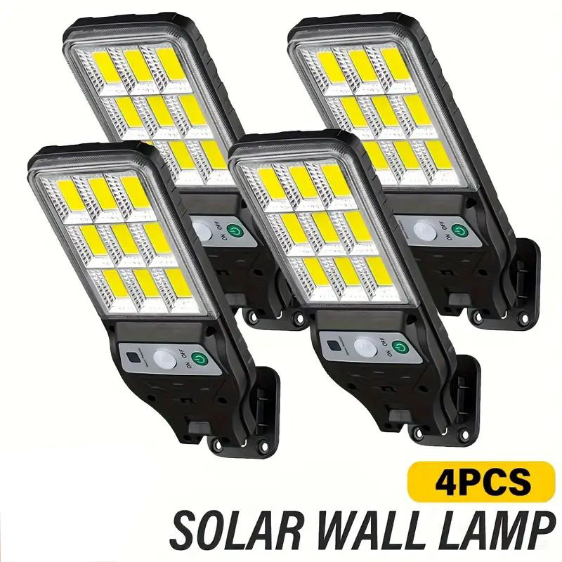 Smart Garden Solar Lights - 4PCS โคมไฟติดผนังพลังงานแสงอาทิตย์พร้อม Motion Sensor 108COB กลางแจ้ง