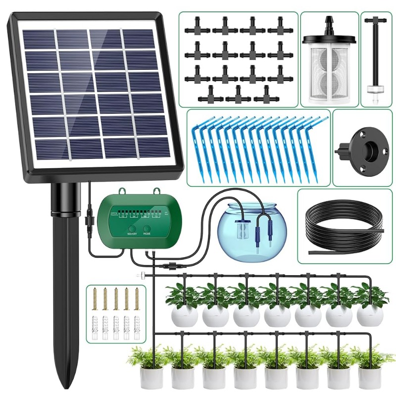 Smart Garden Watering System - พลังงานแสงอาทิตย์อัจฉริยะชลประทานชุด 6V 2W ในตัว 1800mAh แบตเตอรี่ชลประทานสําหรับกระถางต้นไม้