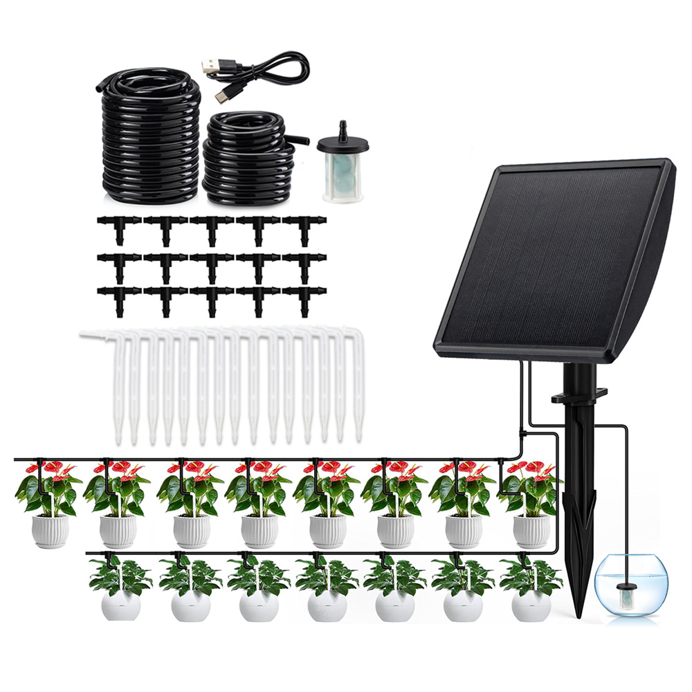 Smart Garden Watering System - ปั๊มน้ำหยดอัตโนมัติพลังงานแสงอาทิตย์ ระบบรดน้ำอัจฉริยะสำหรับสวน ระเบียง และต้นไม้ในกระถาง