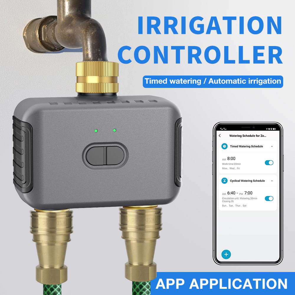 Smart Garden Watering System - Tuya 2 โซนรดน้ําจับเวลาสวนชลประทานอัตโนมัติ Controller ระบบรดน้ําหยด Sprinkler
