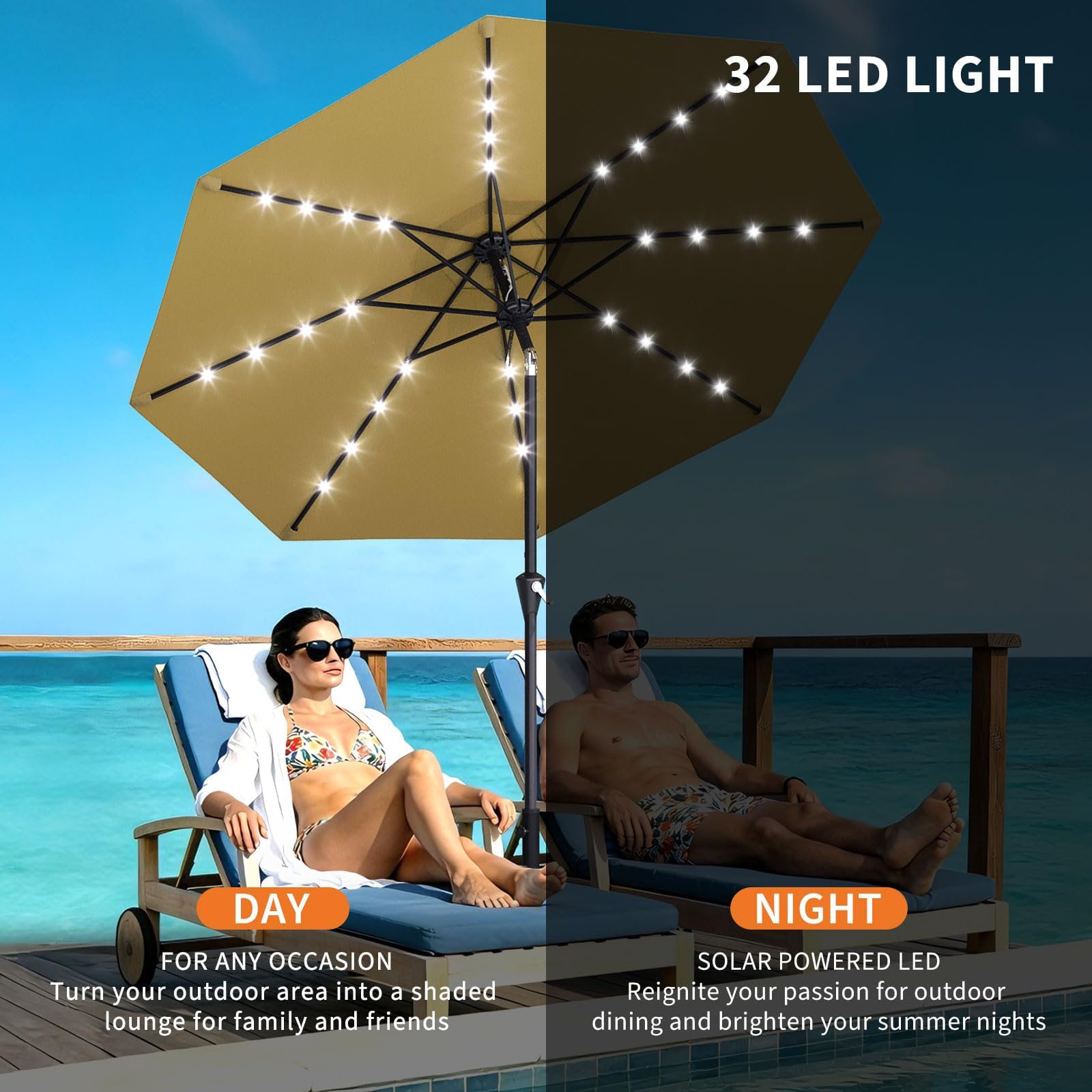 ร่มสนามพลังงานแสงอาทิตย์ขนาด 1 - Smart Garden Umbrella บทวิจารณ์และราคา