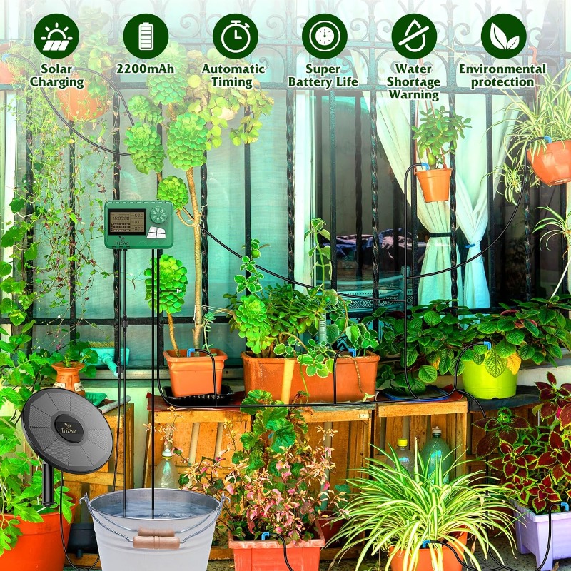 อุปกรณ์ชลประทานพลังงานแสงอาทิต - Smart Garden Watering System บทวิจารณ์และราคา