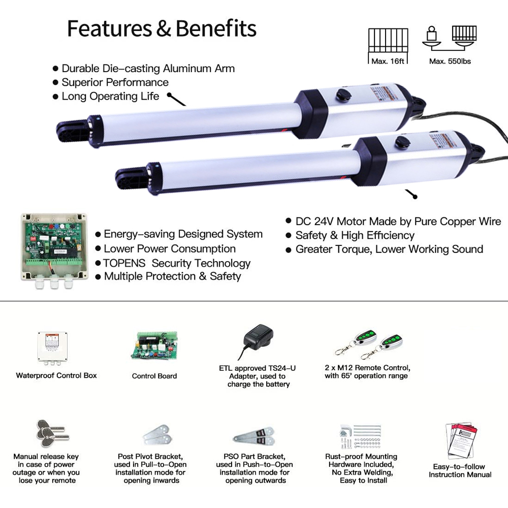 มอเตอร์ประตูสวิงอัตโนมัติ MK70 - Smart Garden Smart Fence บทวิจารณ์และราคา