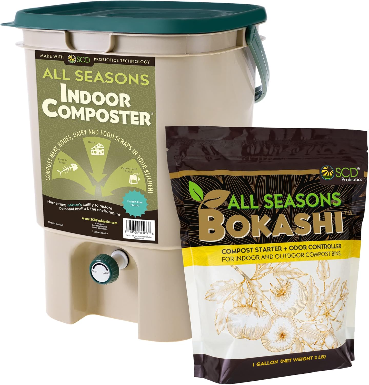 ถังหมักปุ๋ยในบ้านสำหรับวางบนเค - Composting Kit Indoor บทวิจารณ์และราคา