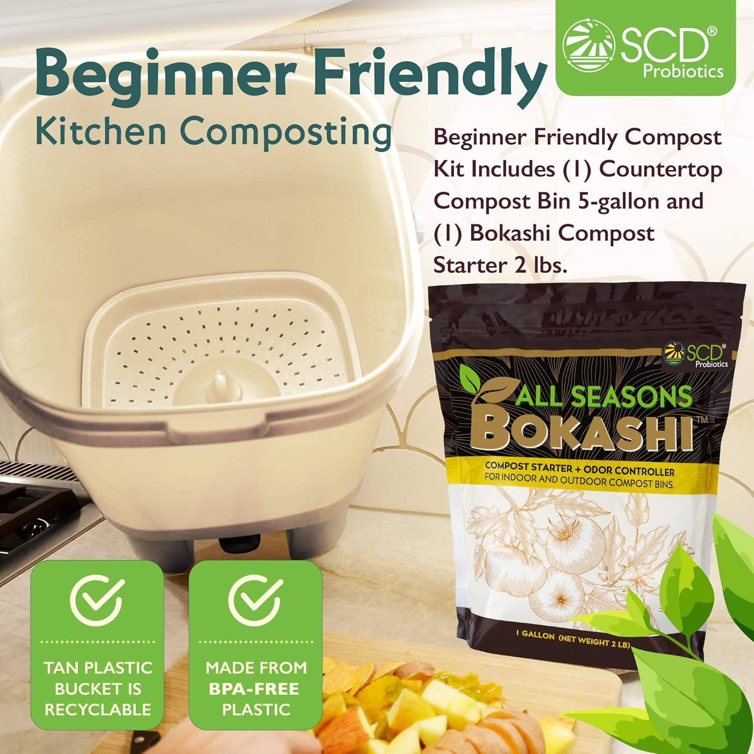 ถังหมักปุ๋ยในบ้านสำหรับวางบนเค - Composting Kit Indoor บทวิจารณ์และราคา