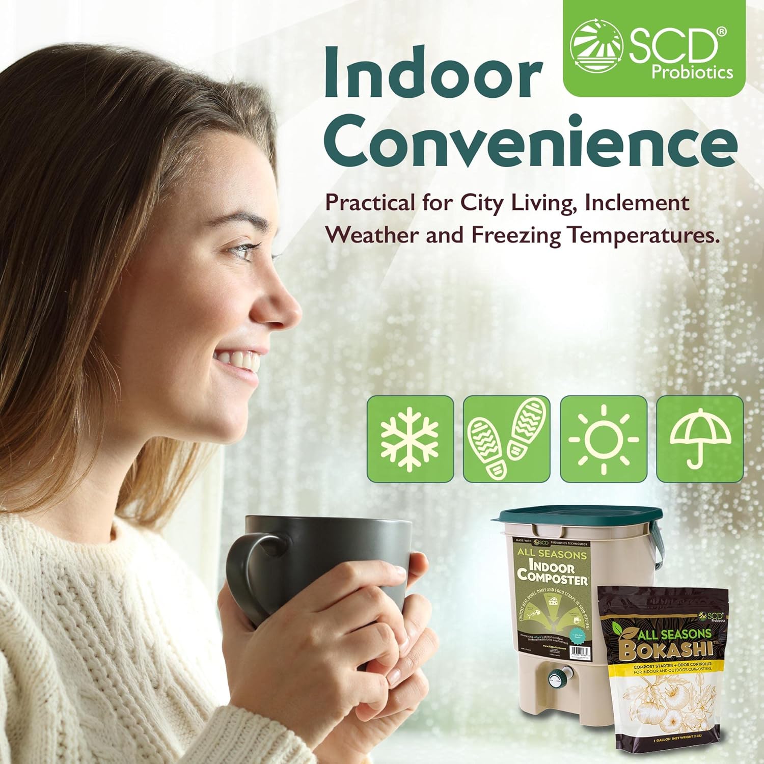 ถังหมักปุ๋ยในบ้านสำหรับวางบนเค - Composting Kit Indoor บทวิจารณ์และราคา